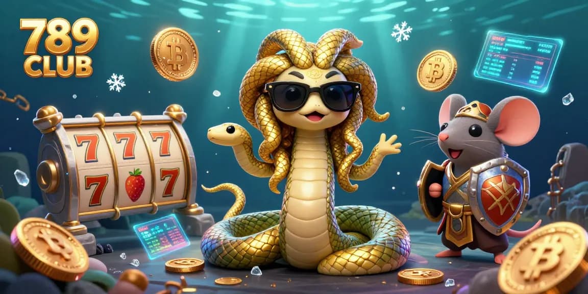 Engage with the exciting gaming experiences at 789 CLUB, featuring characters playing vibrant slots and showcasing the finest casino elements.