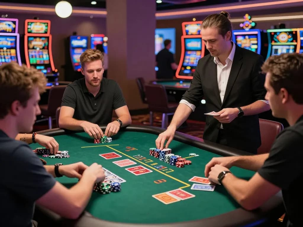 Exciting casino environment where players enjoy blackjack at 32win.