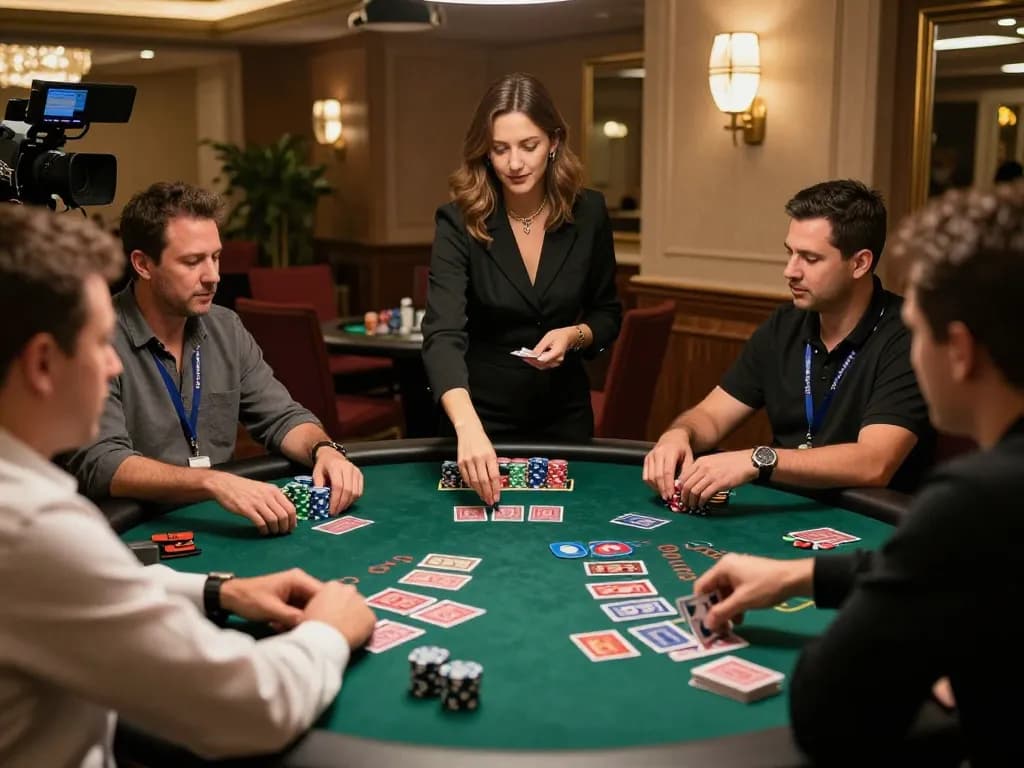 Engaging blackjack gameplay at Fly88 trang chủ with live dealer and attentive players in a stylish setting