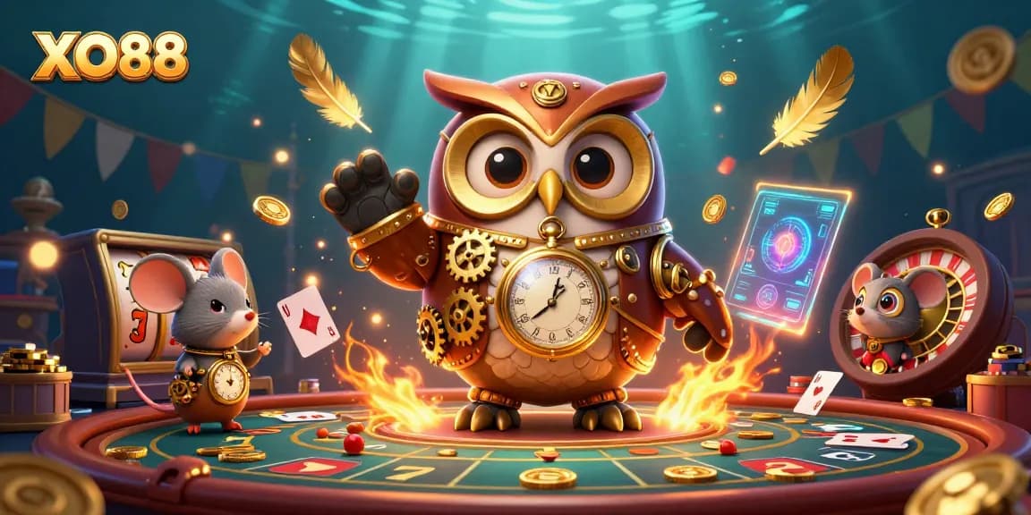 Experience thrilling gameplay with XO88 in an engaging 3D illustration featuring casino elements.