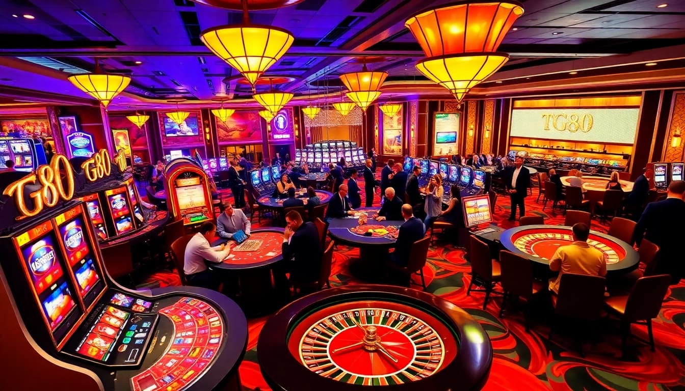 Witness an exciting TG88 gaming scene showcasing luxury casino tables and thrilling gameplay.