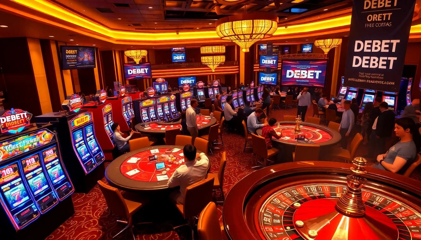 Experience thrilling gaming action at DEBET with vibrant casino visuals.