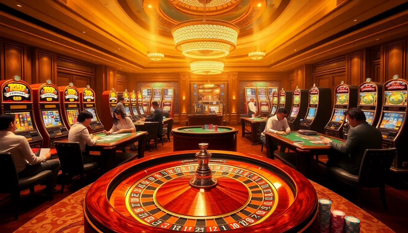 Experience the excitement at https://xx88.promo/ with elegant casino tables and vibrant slot machines.