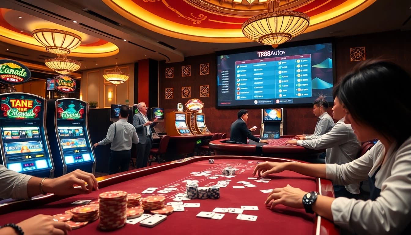 Experience thrilling gaming action at https://tr88.autos/ with an elegant casino atmosphere featuring table games and slot machines.
