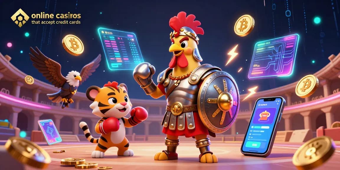 Enjoy online casinos that accept credit cards with gladiator-themed excitement and glowing digital assets.