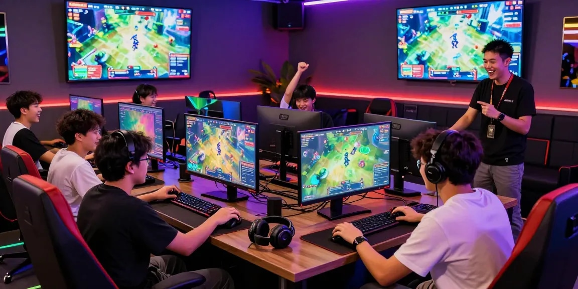 Experience online gaming thrills with Hello88, showcasing diverse players and vibrant technology in an exciting atmosphere.