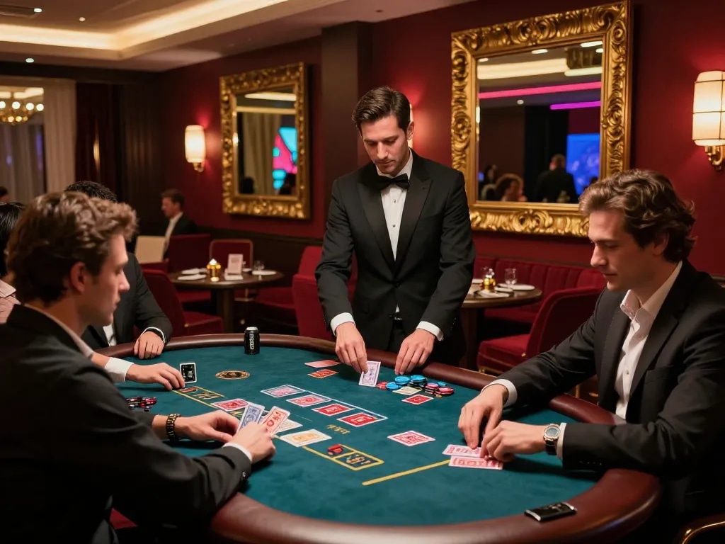 Engaging baccarat action at a casino table showcasing players betting strategy regarding https://www.bearcreekwatershed.org/macroinvertebrates.