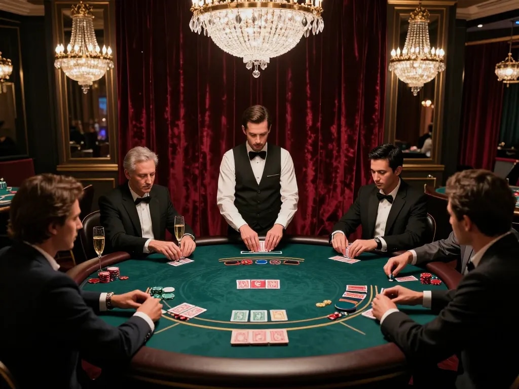 Experience high-stakes poker at GO8, where players enjoy luxurious gaming against stunning decor.