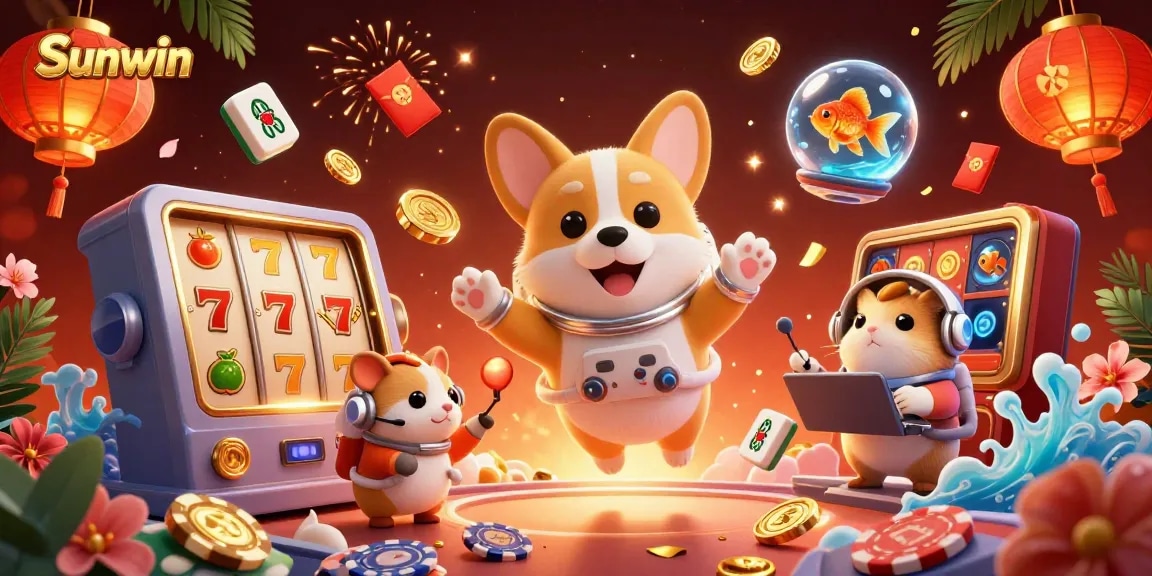 Engage in exciting slot gaming action at Sunwin with a vibrant space-themed casino scene.