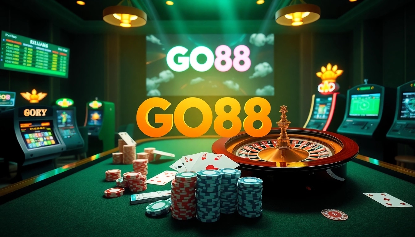 Experience the thrills of Trang Chủ GO88 with vibrant gaming elements and luxurious settings.