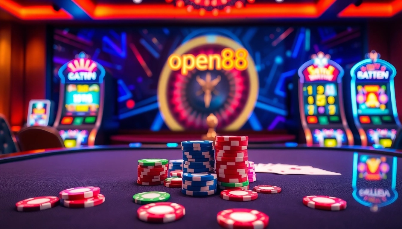Experience thrilling gameplay at open88 with vibrant casino elements and engaging tables.