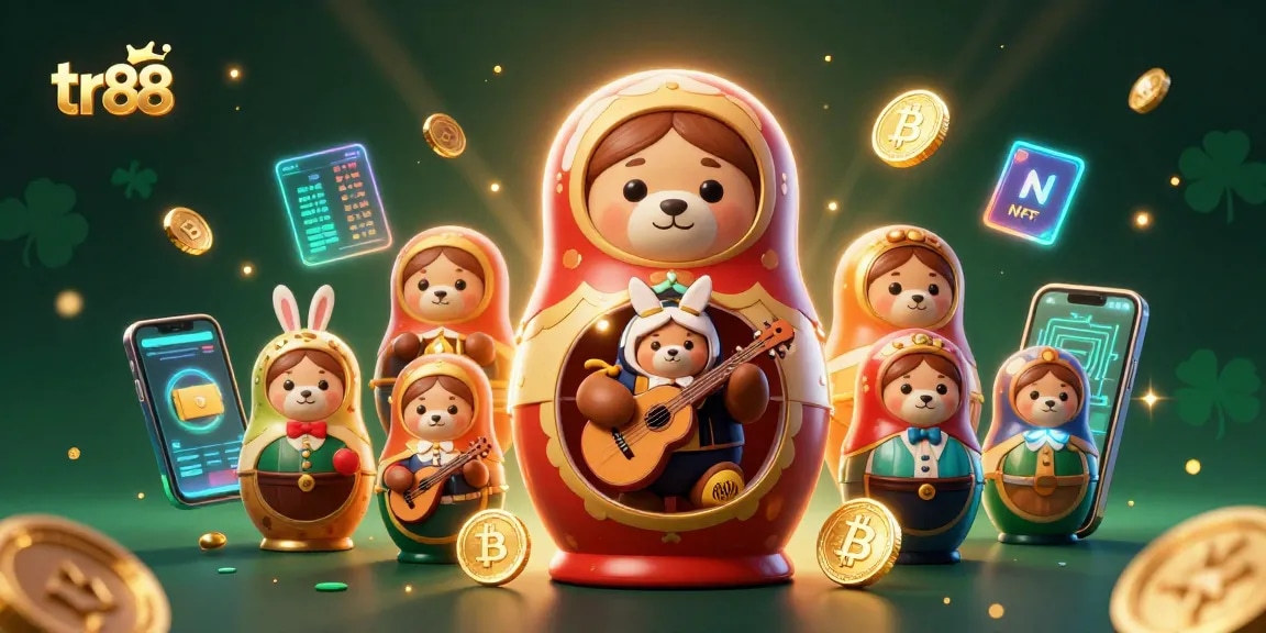 Play exciting games at tr88 with vibrant 3D casino characters and crypto elements.