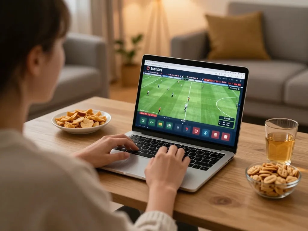 Socolive sports betting experience on a laptop with engaging live football matches in Full HD