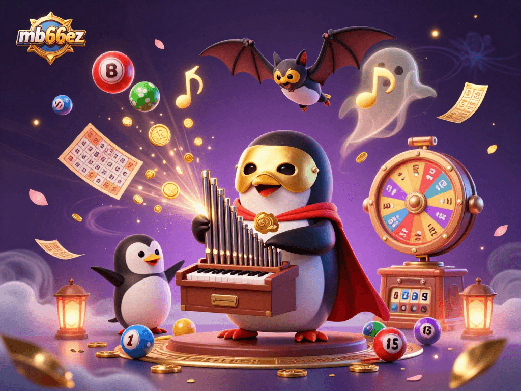 Experience thrilling gaming with mb66ez, featuring a dynamic 3D casino scene filled with excitement.