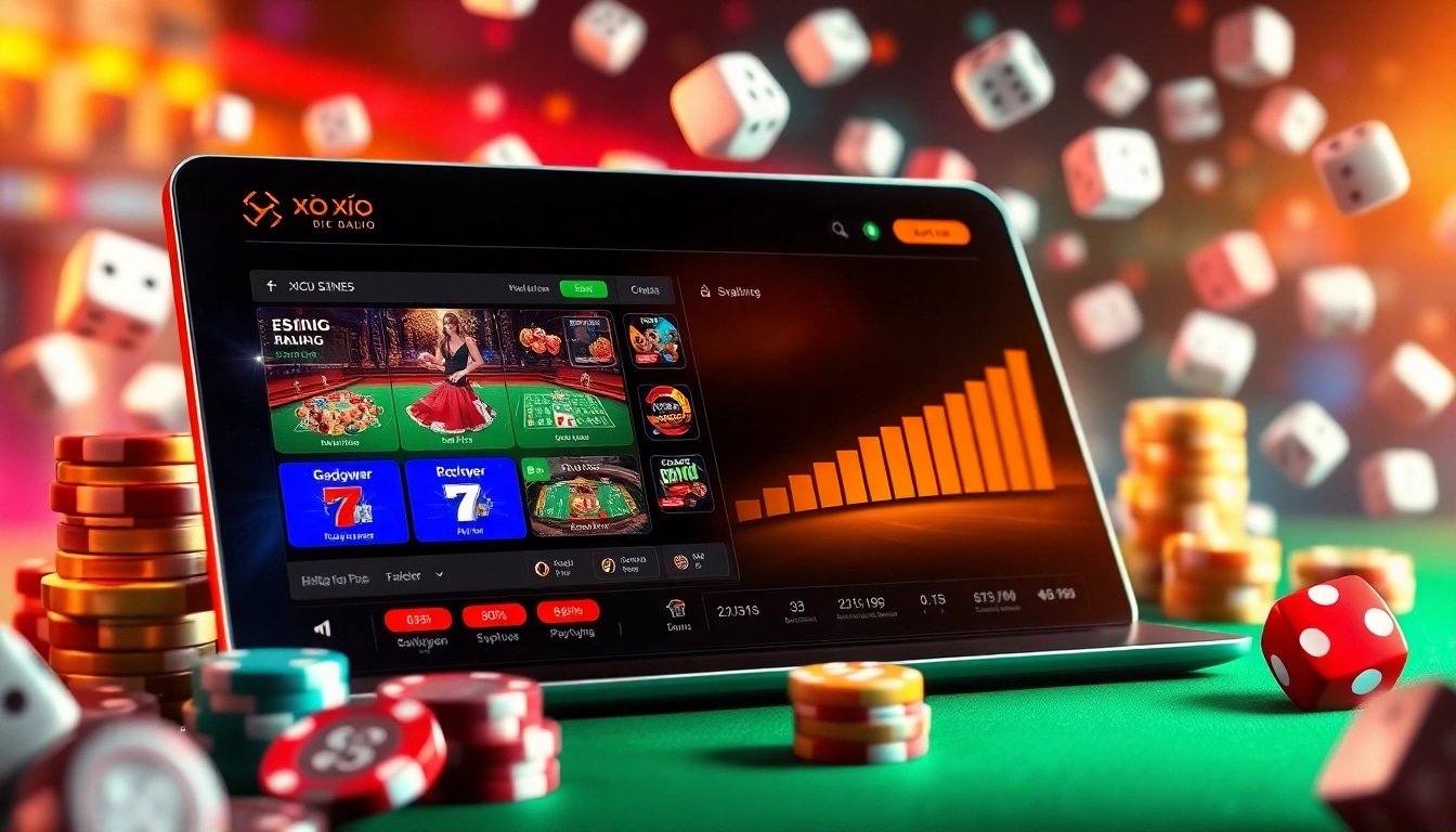 xóc đĩa online thanh toán uy tín featuring vibrant casino elements and a dynamic betting interface