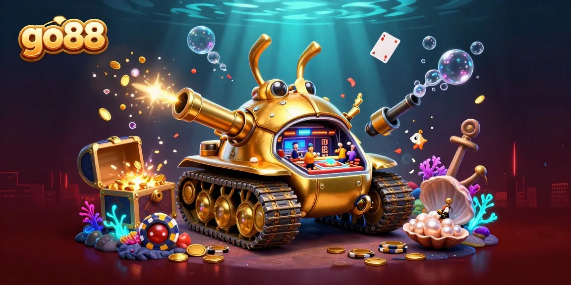 Experience go88 excitement with a 3D golden beetle casino bursting with treasures.