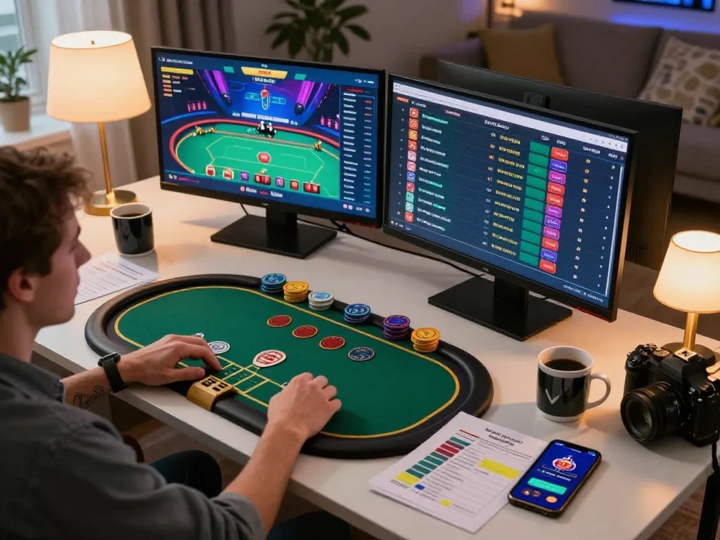 Player engaged in online process with fabet sports betting app displayed, showcasing strategic betting action.