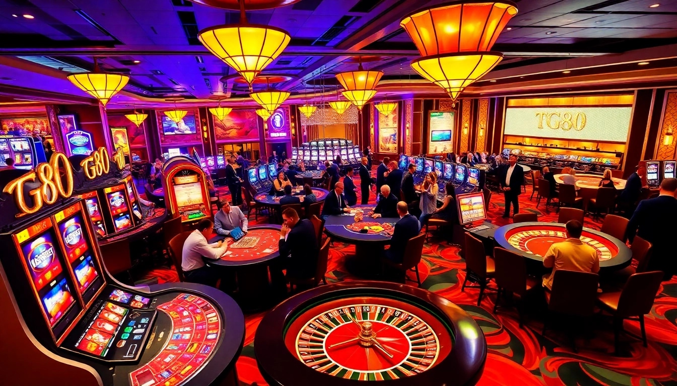 Witness an exciting TG88 gaming scene showcasing luxury casino tables and thrilling gameplay.