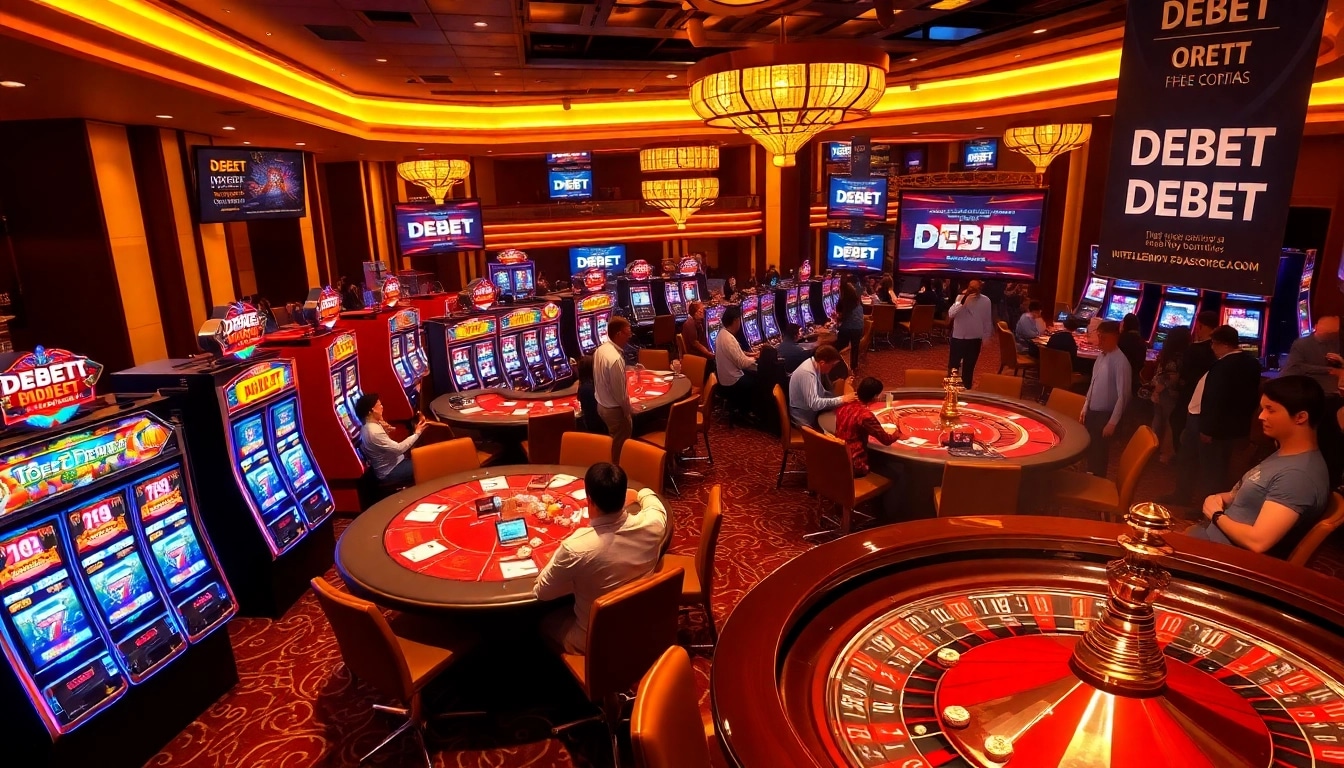 Experience thrilling gaming action at DEBET with vibrant casino visuals.