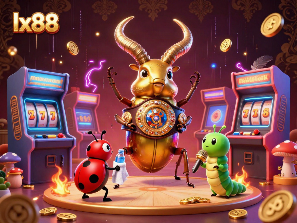 LX88 showcases an exciting cockfighting scene with charismatic characters in an immersive casino-themed background.