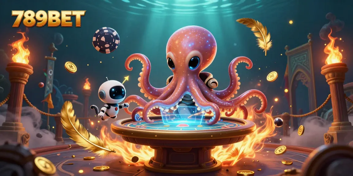 Win big at 789BET with a thrilling scene of cosmic games featuring an alien octopus and poker chips.