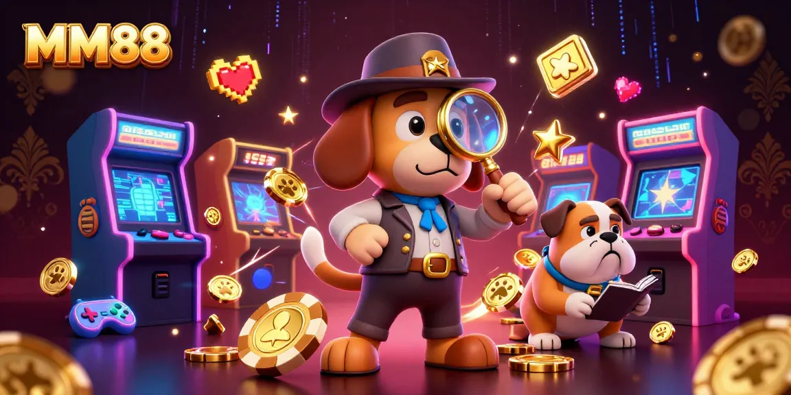 Explore MM88’s engaging casino world with a detective and his bulldog companion.