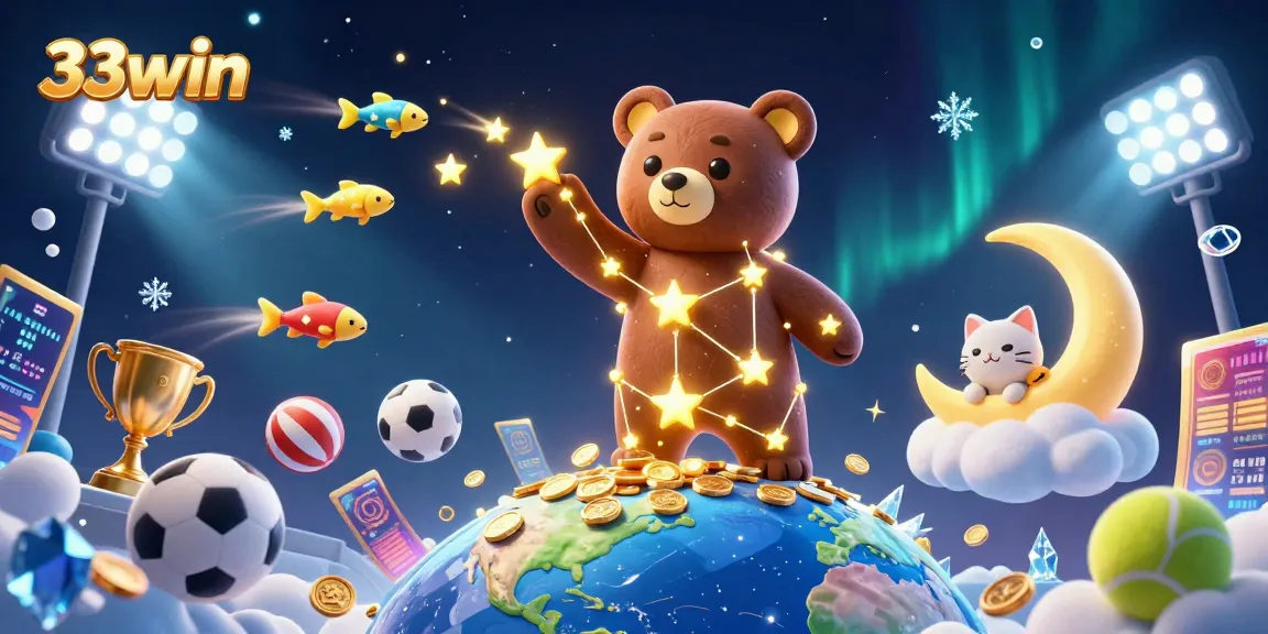 Engage with 33win’s vibrant casino universe featuring cosmic characters and dynamic sports betting elements.