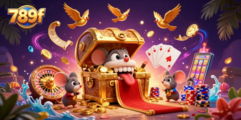 Engage with the dynamic gaming world of 789f, showcasing thrilling treasures and lively gaming elements.