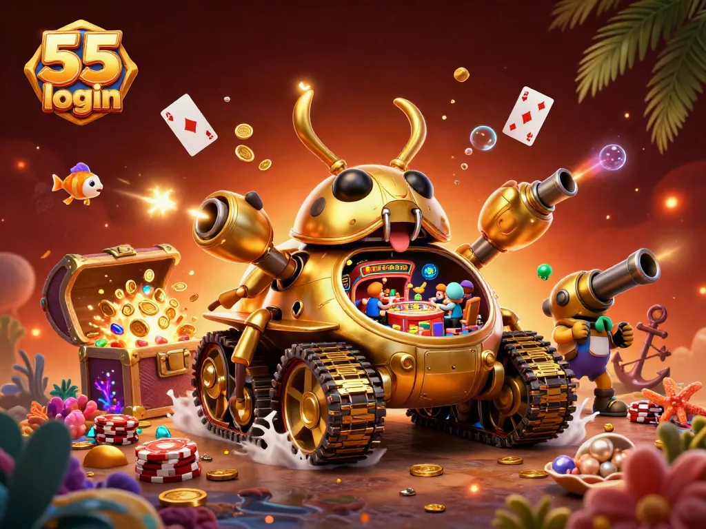 Engage in the thrilling 55 lottery login experience with vibrant casino-themed elements and dynamic graphics.