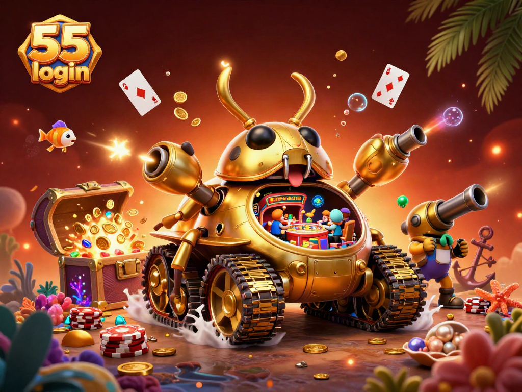 Engage in the thrilling 55 lottery login experience with vibrant casino-themed elements and dynamic graphics.