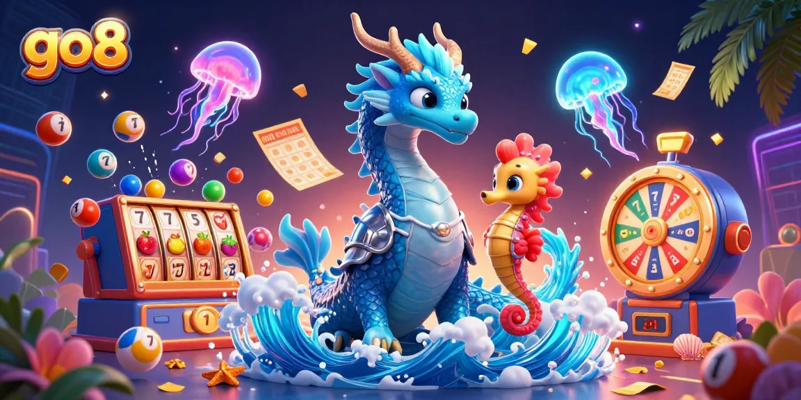 Win big with go8 in this vibrant 3D illustration featuring enchanting casino elements.