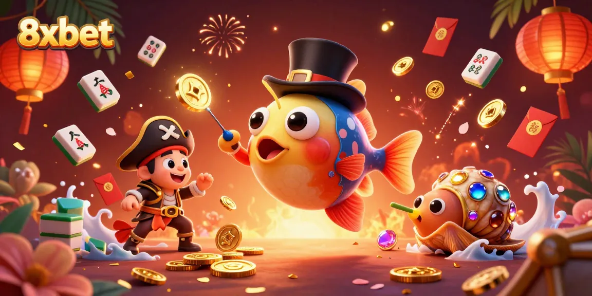 Experience thrilling gameplay at 8xbet with a vibrant underwater casino scene filled with treasures.