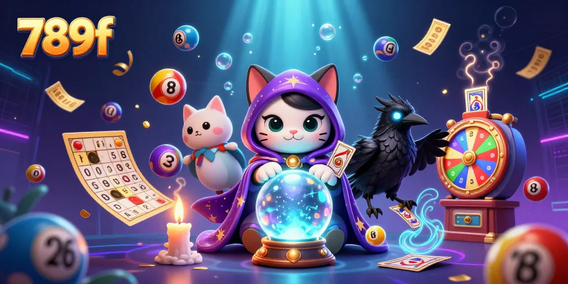 Experience the thrill of winning with 789f in a vibrant, dynamic casino scene filled with colorful games and mystical characters.