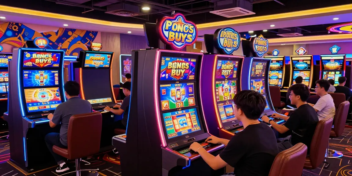 Players engaging with Bonus Buy slots at stargazyinn.co.uk, enjoying vibrant gaming experiences in an exciting casino.