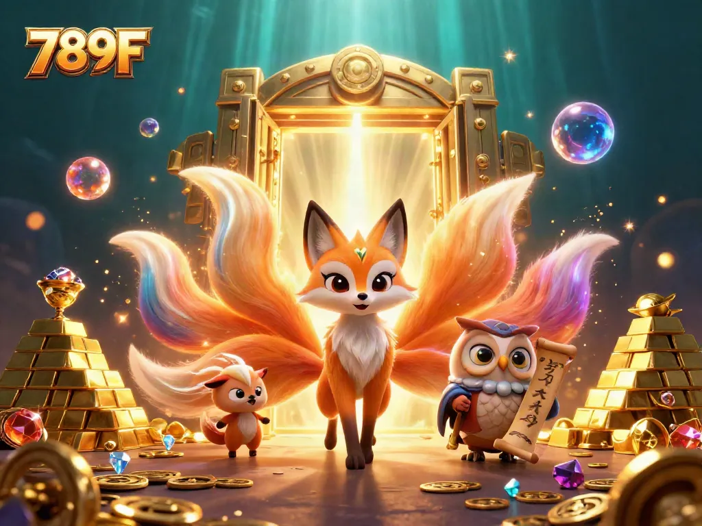 Experience the vibrant energy of 789F's animated casino world, capturing colorful characters and shiny treasures.