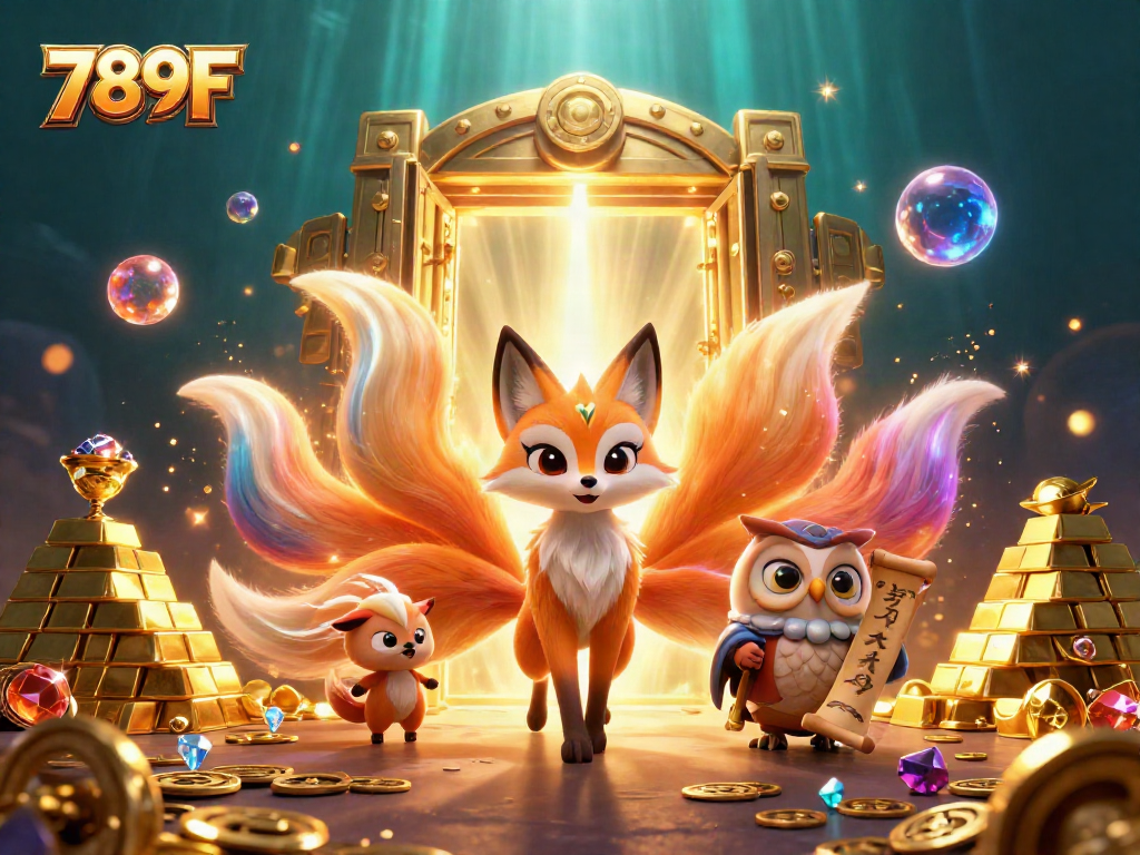 Experience the vibrant energy of 789F's animated casino world, capturing colorful characters and shiny treasures.