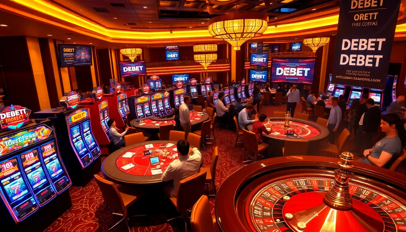 Experience thrilling gaming action at DEBET with vibrant casino visuals.